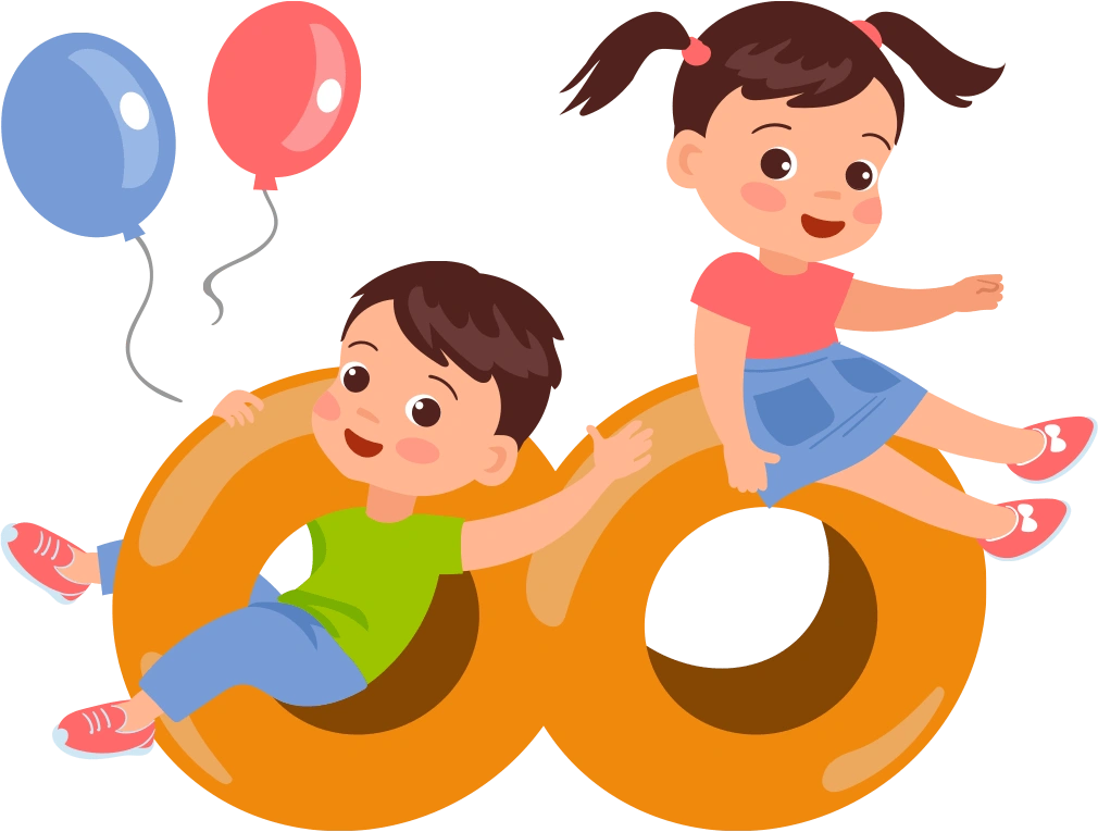 笑顔で遊ぶ男の子と女の子